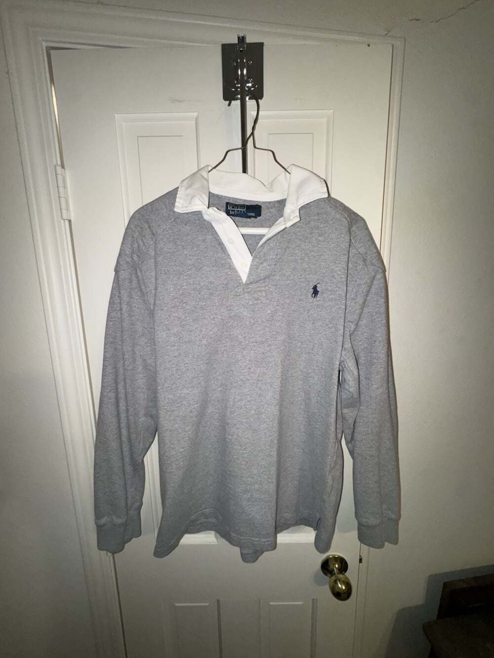 Polo Ralph Lauren Vintage Long Sleeve Rugby Shirt Heather Grey